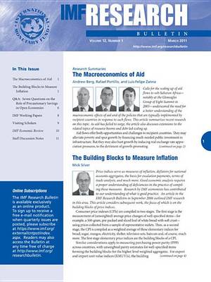 Book cover for IMF Research Bulletin, March 2011