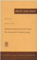 Cover of Bethmann Hollweg Und Der Krieg