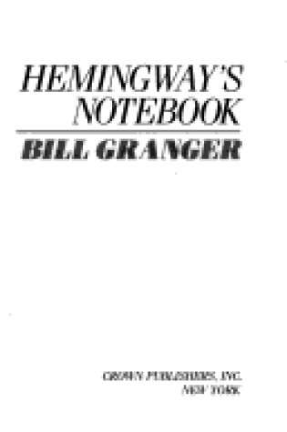 Cover of Hemingways Notebook