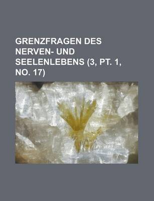 Book cover for Grenzfragen Des Nerven- Und Seelenlebens