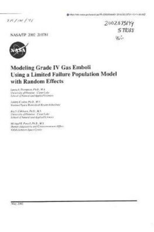 Cover of Modeling Grade IV Gas Emboli Using a Limited Failure Population Model with Random Effects