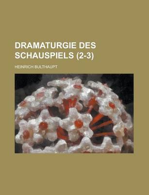 Book cover for Dramaturgie Des Schauspiels (2-3)