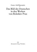 Cover of Das Bild Der Deutschen in Den Werken Von Boleslaw Prus