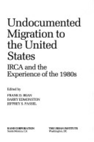 Cover of Undocumented Migration/U S Pb