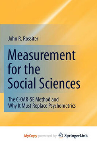 Cover of Measurement for the Social Sciences