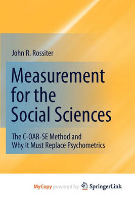 Book cover for Measurement for the Social Sciences