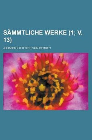 Cover of Sammtliche Werke (1; V. 13)