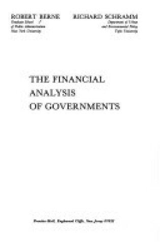 Cover of Financial Analysis of Governments
