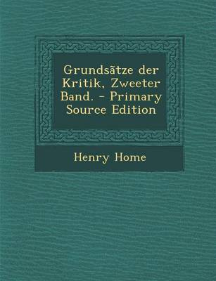 Book cover for Grundsatze Der Kritik, Zweeter Band. - Primary Source Edition