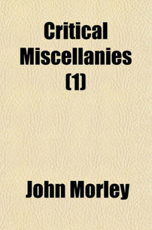 Cover of Critical Miscellanies (1)
