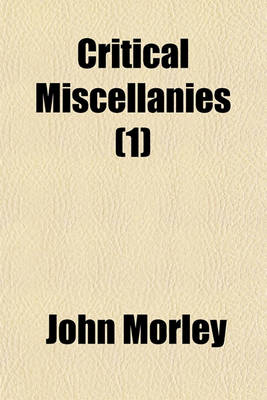 Book cover for Critical Miscellanies (1)