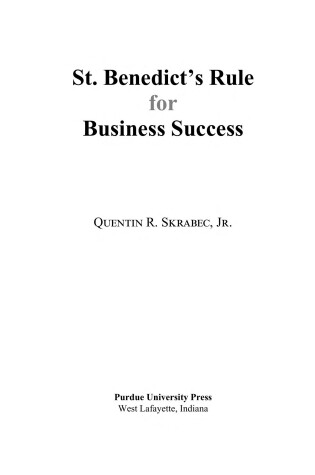 Cover of St. Benedict's Rule for Business Success