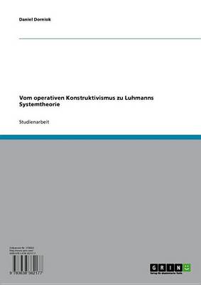 Book cover for Vom Operativen Konstruktivismus Zu Luhmanns Systemtheorie