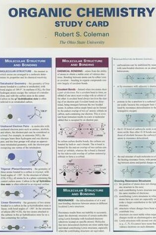 Cover of Organic Chemistry Study Card