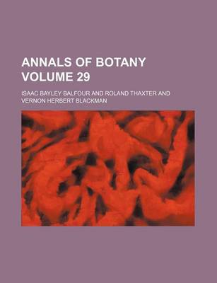 Book cover for Annals of Botany Volume 29