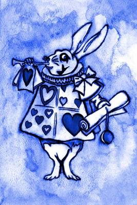 Book cover for Alice in Wonderland Watercolour Journal - White Rabbit With Trumpet (Blue)