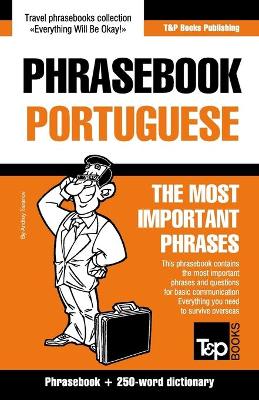 Book cover for English-Portuguese phrasebook and 250-word mini dictionary