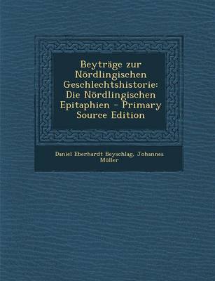 Book cover for Beytrage Zur Nordlingischen Geschlechtshistorie