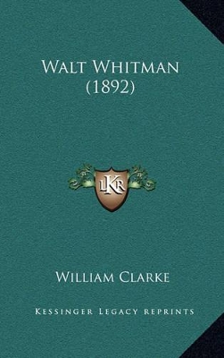 Book cover for Walt Whitman (1892)