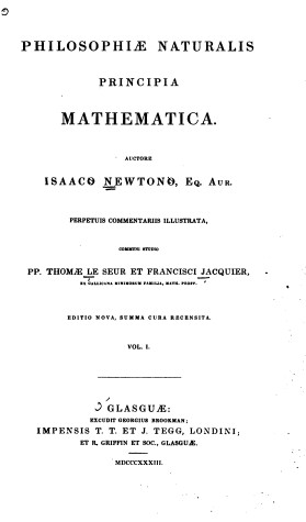 Cover of Isaac Newton’s Philosophiae Naturalis Principia Mathematica, Volumes 1 and 2