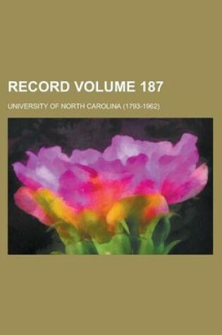 Cover of Record Volume 187