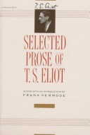Book cover for Selected Prose of T. S. Eliot