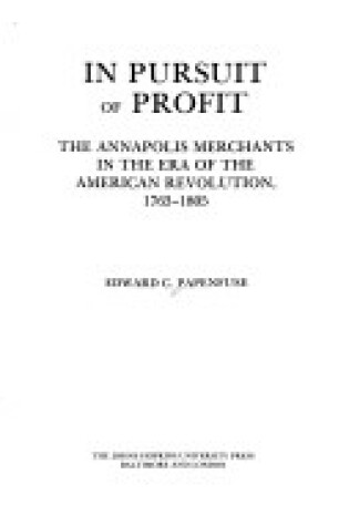 Cover of In Pursuit of Profit
