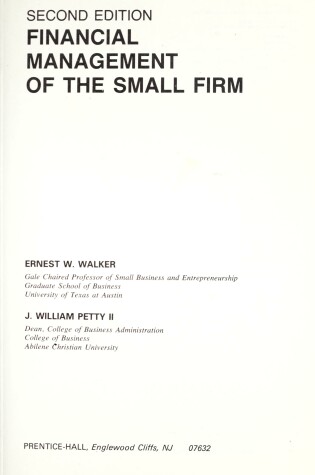 Cover of Financial Management of the Small Firm