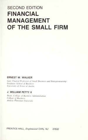 Book cover for Financial Management of the Small Firm