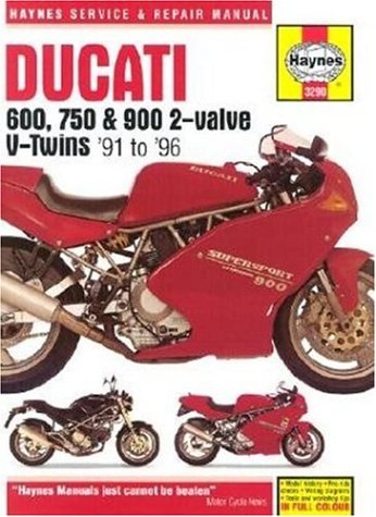Book cover for Ducati 600, 750 and 900 2-valve V-twins (91-96) Service and Repair Manual