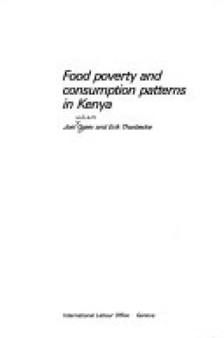 Cover of Food Poverty and Consumption Patterns in Kenya