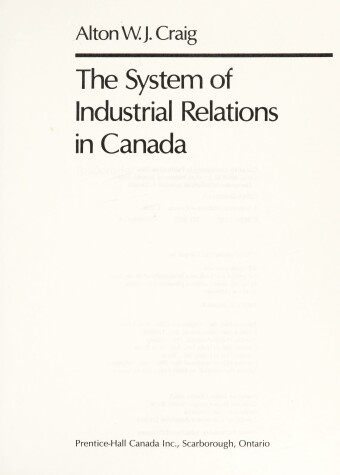 Book cover for System Industrial Rel Canada