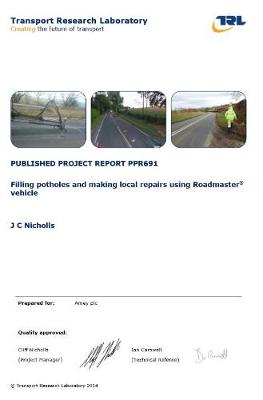 Book cover for Filling potholes and making local repairs using roadmaster vehicle