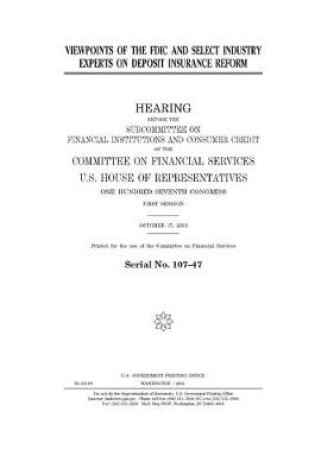 Cover of Viewpoints of the FDIC and select industry experts on deposit insurance reform