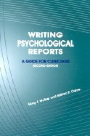 Cover of Writing Psychological Reports