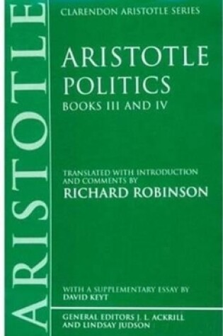 Cover of Politics: Books III and IV