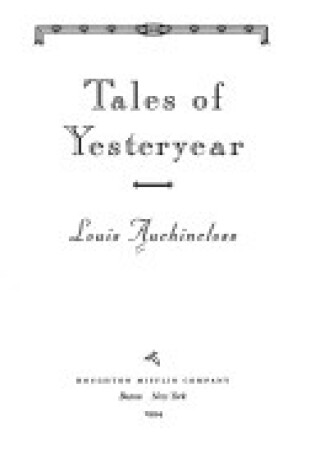 Cover of Tales of Yesteryear