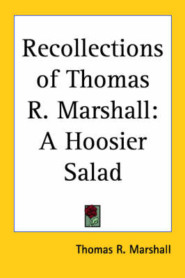 Book cover for Recollections of Thomas R. Marshall