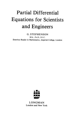 Cover of Partial Differential Equations for Scientists and Engineers