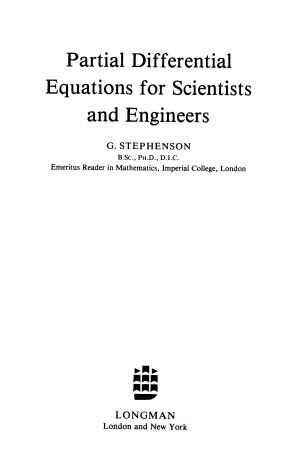 Book cover for Partial Differential Equations for Scientists and Engineers