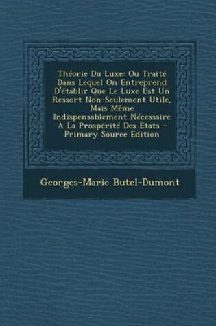 Cover of Theorie Du Luxe