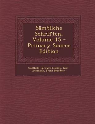 Book cover for Samtliche Schriften, Volume 15