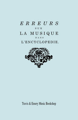 Book cover for Erreurs Sur La Musique Dans l'Encyclop die [de J.J. Rousseau]