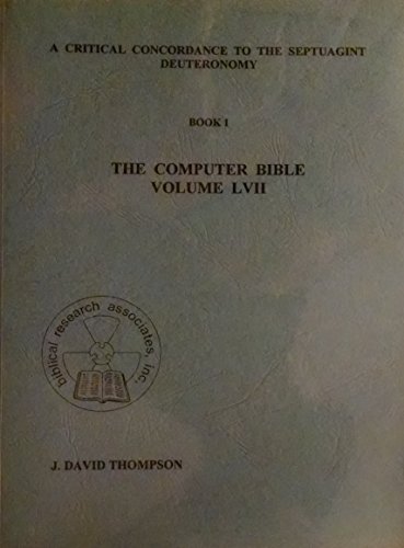Book cover for A Critical Concordance to the Septuagint - Deuteronomy