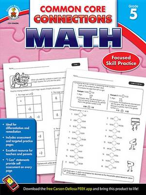 Book cover for Common Core Connections Math, Grade 5