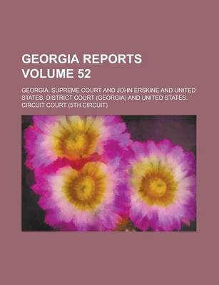 Book cover for Georgia Reports Volume 52