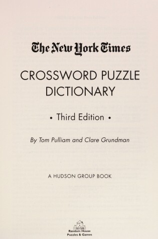 Cover of The New York Times Crossword Puzzle Dictionary