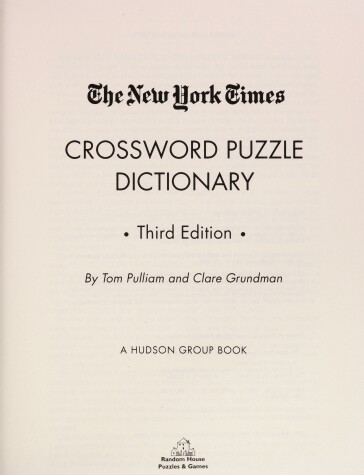 Book cover for The New York Times Crossword Puzzle Dictionary