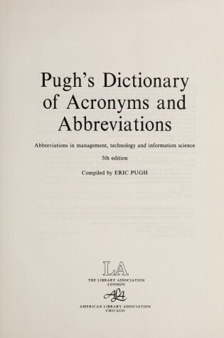 Cover of Pugh's Dictionary of Acronyms and Abbreviations
