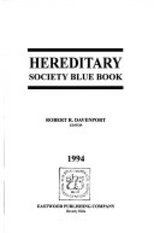 Cover of Hereditary Society Blue Book, 1994